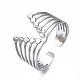 Non-Tarnish 304 Stainless Steel Initial Letter V Open Cuff Ring(RJEW-T023-50P)-3