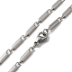 201 ожерелья-цепочки из нержавеющей стали для мужчин и женщин(NJEW-G112-07D-P)-3