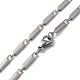 Non-Tarnish 201 Stainless Steel Bar Link Chain Necklaces for Men Women(NJEW-G112-07D-P)-3