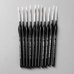 11Pcs 11 Styles Nylon Paint Brush, with Plastic Handles, Hook Line Pen for Watercolor Painting, Black, 179~195x11.5x10.5mm, 1pc/style(DIY-WH20032-36)
