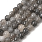 Natural Gemstone Cloudy Quartz Round Bead Strands, 8mm, Hole: 1mm, about: 45~48pcs/strand, 15 inch(X-G-O021-8mm-03B)
