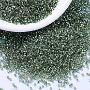 MIYUKI Delica Beads, Cylinder, Japanese Seed Beads, 11/0, (DB2165) Duracoat Silver Lined Dyed Dark Sea Foam, 1.3x1.6mm, Hole: 0.8mm, about 20000pcs/bag, 100g/bag(SEED-J020-DB2165)