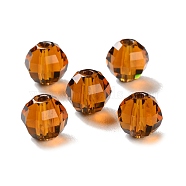 K9 Glass, Imitation Austrian Crystal Beads, Faceted, Roundell, Saddle Brown, 6x6x6mm, Hole: 1.2mm(GLAA-R001-03A)