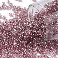 TOHO Round Seed Beads, Japanese Seed Beads, (110) Transparent Luster Light Amethyst, 8/0, 3mm, Hole: 1mm, about 10000pcs/pound(SEED-TR08-0110)