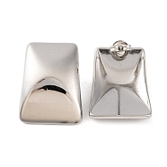 Non-Tarnish 304 Stainless Steel Stud Earrings, Trapezoid, Stainless Steel Color, 28x21mm(EJEW-G395-06P)