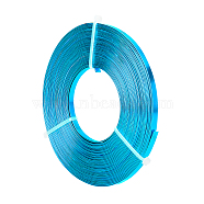 BENECREAT Aluminum Wire, Flat Craft Wire, Bezel Strip Wire for Cabochons Jewelry Making, Deep Sky Blue, 5x1mm, about 10m/roll(AW-BC0003-34B-01)