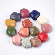 Acrylic Beads, Nuggets, Mixed Color, 23.5x23x12.5mm, Hole: 2.5mm(X-OACR-S029-058)