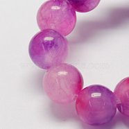 Two Tone Natural White Jade Bead Strands, Dyed, Round, Pearl Pink, 10mm, Hole: 1mm, about 38pcs/strand, 14.9 inch(G-R165-10mm-10)
