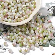 Baking Painted Glass Seed Beads, Bicone, Yellow Green, 4.5x4mm, Hole: 1mm, about 6428pcs/pound(SEED-C004-03B)