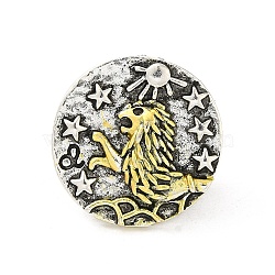 Alloy Brooches, Enamel Pins, for Backpack Clothes, Constellation, Leo, 19.5x3.5mm(JEWB-S014-03I)