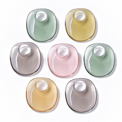 Transparent Acrylic Pendants, Oval, Mixed Color, 17.5x15.5x4mm, Hole: 5mm(X-TACR-T009-003)