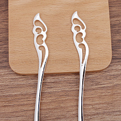 Alloy Hair Sticks, Long-Lasting Plated, Hair Accessories for Woman, Platinum, 148x16mm(OHAR-PW0006-18B)