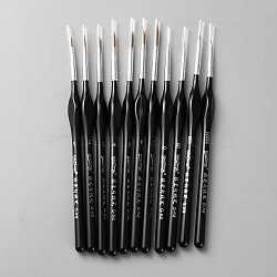 11Pcs 11 Styles Nylon Paint Brush, with Plastic Handles, Hook Line Pen for Watercolor Painting, Black, 179~195x11.5x10.5mm, 1pc/style(DIY-WH20032-36)