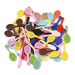 Opaque Acrylic Pendants, Racket, Mixed Color, 28.5x10.5x2.5mm, Hole: 1.4mm(MACR-C039-10)