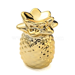 Porcelain Pineapple Figurines, for Home Desktop Decoration, Gold, 54.5x17.5x69.5mm(DJEW-G045-01B)