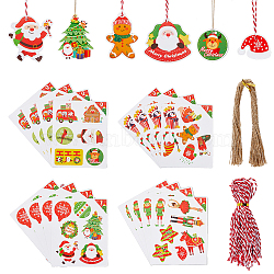 Christmas Theme Paper Gift Christmas Greeting Card Tags, Hanging Tags, for Arts and Crafts Decoration, Christmas Themed Pattern, 170x140x0.3mm(DIY-WH0349-93)