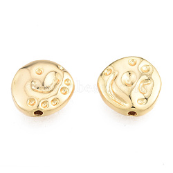 Brass Beads, Nickel Free, Nuggets, Real 18K Gold Plated, 13x12.5x4mm, Hole: 1.2mm(KK-N231-402)