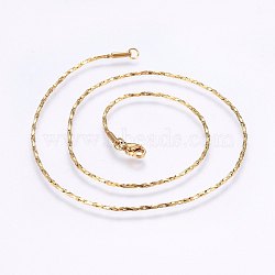 304 Stainless Steel Coreana Chain Necklaces, with Lobster Claw Clasps, Golden, 16.9 inch(43cm), 1.4mm(NJEW-F221-10G-B)