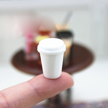 Mini Resin Coffe Cup, for Dollhouse Accessories, Pretending Prop Decorations, White, 14x17mm