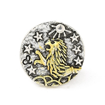 Alloy Brooches, Enamel Pins, for Backpack Clothes, Constellation, Leo, 19.5x3.5mm