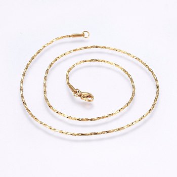 304 Stainless Steel Coreana Chain Necklaces, with Lobster Claw Clasps, Golden, 16.9 inch(43cm), 1.4mm