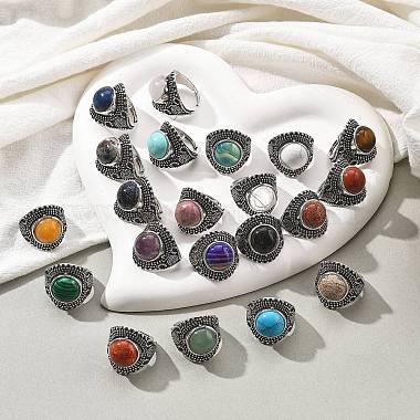 Round Mixed Stone Finger Rings