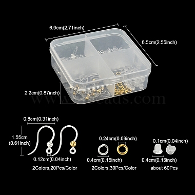 40Pcs 2 Color Eco-Friendly Plastic Earring Hooks(DIY-YW0007-13)-4