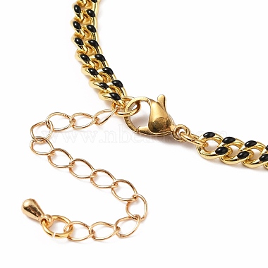 Two Tone Handmade Brass Curb Chain Bracelet Makings(X-AJEW-JB00850-03)-2