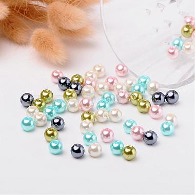 Pastel Mix Pearlized Glass Pearl Beads(HY-X006-8mm-12)-3