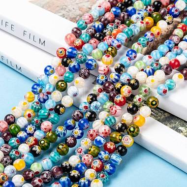 Round Handmade Millefiori Glass Beads Strands(LK-R004-81)-5