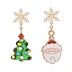 Asymmetrische Lampwork-Ohrringe mit Weihnachtsmann-Legierung(EJEW-TA00230)-1