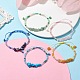 Bracelets tressés en perles de pierres précieuses naturelles et synthétiques pour femmes(BJEW-JB09992)-2