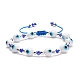Lampwork Evil Eye & Glass Braided Bead Bracelet(BJEW-TA00157)-1