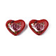 Flower Printed Opaque Acrylic Heart Beads(SACR-S305-28-I03)-2
