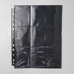 PP Plastic 11 Holes Binder Inner Pages for Card Holder, Rectangle, Black, 290x230x0.4mm, Hole: 6mm and 10x6mm, Inner Diameter: 94x67mm(AJEW-WH0796-94)
