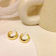 Ring Alloy Stud Earrings, Half Hoop Earrings, Golden, 23x23mm(WG64463-35)