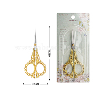 Stainless Steel Scissors, Embroidery Scissors, Sewing Scissors, with Zinc Alloy Handle, Golden & Stainless Steel Color, 112x45mm(PW-WG15650-04)