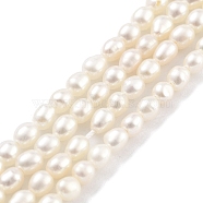 Natural Cultured Freshwater Pearl Beads Strands, Rice, Grade 6A, Snow, 3~3.5mm, Hole: 0.5mm, about 42pcs/strand, 7.09''(18cm)(PEAR-P062-03C)