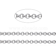 Brass Rolo Chains, Belcher Chains, Soldered, Long-Lasting Plated, with Spool, Cadmium Free & Nickel Free & Lead Free, Platinum, 1.5x0.6mm, about 301.83 Feet(92m)/roll(CHC-S008-002H-P)