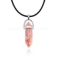 Dyed Natural Shell Pendant Necklaces, Bullet, Dark Salmon, No Size(IC1467-9)