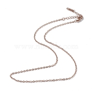 Ion Plating(IP) 304 Stainless Steel Cable Chain Necklace for Men Women, Rose Gold, 15.94 inch(40.5cm)(NJEW-K245-025C)