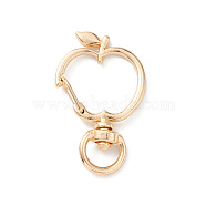 Apple Alloy Swivel Clasps, Long-Lasting Plated, Light Gold, 38x23.5x6mm, Hole: 8.5x4.5mm(FIND-L012-02KCG)
