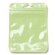 Rectangle Plastic Yin-Yang Zip Lock Bags, Resealable Packaging Bags, Self Seal Bag, Light Green, 12x9x0.02cm, Unilateral Thickness: 2.5 Mil(0.065mm)(ABAG-A007-02E-04)