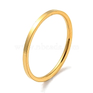 Ion Plating(IP) 304 Stainless Steel Simple Plain Band Finger Ring for Women Men, Real 18K Gold Plated, Size 5, Inner Diameter: 15mm, 1mm(RJEW-F152-05G-E)