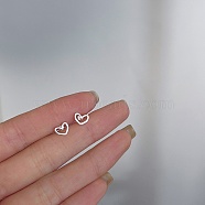 Alloy Earrings for Women, with 925 Sterling Silver Pin, Heart, 10mm(FS-WG98937-97)