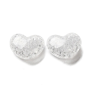 Transparent Crackle Acrylic Beads, Heart, Clear, 12x21x9.5mm, Hole: 2mm, about 235pcs/500g(OACR-L013-014)