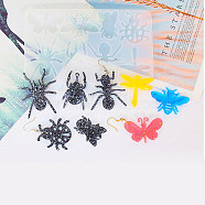 Insects DIY Pendant Silicone Molds, Resin Casting Molds, for UV Resin, Epoxy Resin Craft Making, 85x144x4mm, Hole: 1.8mm, Inner Diameter: 32~52x23.5~44mm(SIL-F010-04)