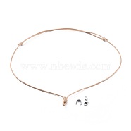 Adjustable Korean Waxed Polyester Cord Necklace Making, with 304 Stainless Steel Lobster Claw Clasps and Pinch Bails, Wheat, 21.26 inch~27.32 inch(54~69.4cm)(AJEW-JB00510-02)