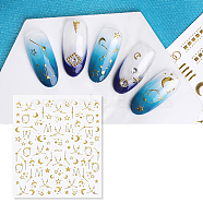 Nail Art Stickers Decals, Self-adhesive, 3D Stickers, For Nail Tips Decorations, Gold, 138x90mm(MOST-PW0001-114A)