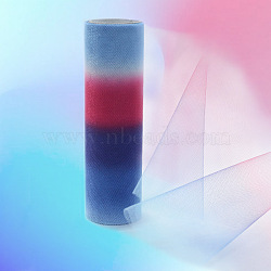 Polyester Deco Mesh Ribbons, Rainbow Gradient Color Tulle Fabric, for DIY Craft Gift Packaging, Home Party Wall Decoration, Colorful, 5-7/8 inch(150mm), about 3.00 Yards(2.74m)/Roll(PW-WG7A161-03)